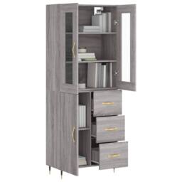Berkfield Home Highboard Grey Sonoma 69.5x34x180 cm Engineered Wood - thumbnail 3