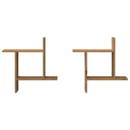 Berkfield Home Wall Shelves 2 pcs Artisian Oak 50x12x50 cm Engineered Wood in Brown - Size: 50 x 12 x 50 cm - thumbnail 4