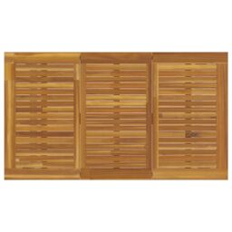 Berkfield Home Outdoor Dining Table Grey 140x80x75 cm Steel&Solid Wood Acacia - Size: 140 x 80 x 75 cm - thumbnail 7