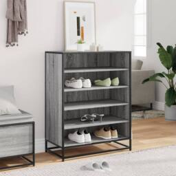 Berkfield Home Shoe Cabinet Grey Sonoma 75x38x97.5 cm Engineered Wood & Metal
