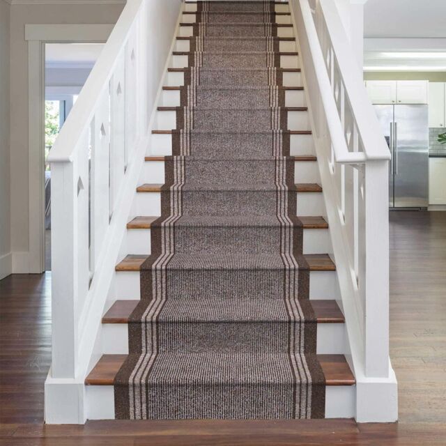 runrug Brown Inca Stair Carpet Runner - Size: 66 cm x 450 cm - image 1