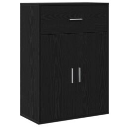 Berkfield Home Sideboard with Drawer with Shelf with Storage with Door Black oak Engineered wood - thumbnail 2