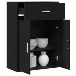 Berkfield Home Sideboard with Drawer with Shelf with Storage with Door Black oak Engineered wood - thumbnail 3