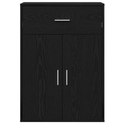 Berkfield Home Sideboard with Drawer with Shelf with Storage with Door Black oak Engineered wood - thumbnail 6