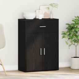Berkfield Home Sideboard with Drawer with Shelf with Storage with Door Black oak Engineered wood - thumbnail 4