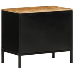 Berkfield Home Bedside Cabinet 50x30x45 cm Solid Wood Rough Mango in Brown - Size: 50 x 30 x 45 cm - thumbnail 7