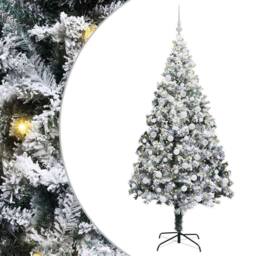 Berkfield Home Green Artificial Christmas Tree with 300 LEDs with Stand Green 180 cm - thumbnail 3