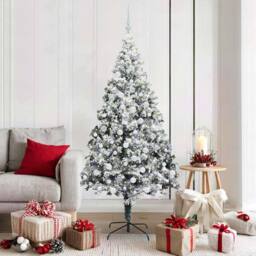 Berkfield Home Green Artificial Christmas Tree with 300 LEDs with Stand Green 180 cm - thumbnail 2