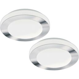 Loops 2 PACK Wall Flush Ceiling Light Colour White Chrome Shade White Plastic LED 11W - thumbnail 1