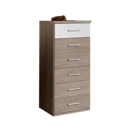 KDMD Gamma Oak & White Narrow Chest of Drawers in Brown - thumbnail 2
