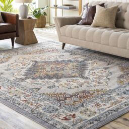 Livabliss Ankara - Vintage Grey Taupe Blue Traditional Boho Living Dining Bedroom Rug - Size: 60 cm x 90 cm - thumbnail 9
