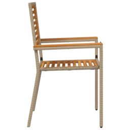 Berkfield Home Stacking Garden Chairs - Set of 2 in Beige Poly Rattan - thumbnail 6