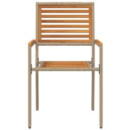 Berkfield Home Stacking Garden Chairs - Set of 2 in Beige Poly Rattan - thumbnail 5