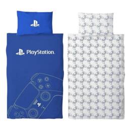 Playstation Game Controller Reversible Duvet Set in Blue - Size: Single