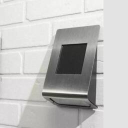 SPETLEK Stainless Steel Solar Powered LED Wall Light in Silver - thumbnail 3