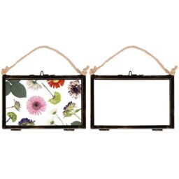 "Nicola Spring 2x Hanging Metal Photo Frames - 6"" x 4"" - Black - Picture Frame Wall Mounted Frame with Rope"