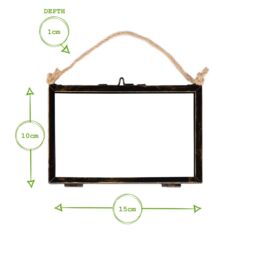 "Nicola Spring 2x Hanging Metal Photo Frames - 6"" x 4"" - Black - Picture Frame Wall Mounted Frame with Rope" - thumbnail 3