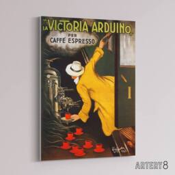 "Artery8 Cappiello Coffee Victoria Arduino French Ad Canvas Wall Art Print in Yellow - Size: W18"" x H24""" - thumbnail 2