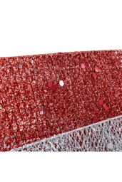 Living and Home Red Shiny Sequins Christmas Tree Skirt with LED Light Xmas Tree Square Stand Base, 33cm L x 33cm W (Top) - Size: 33 cm L x 33 cm W - thumbnail 4