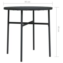 Berkfield Home Tea Table Black 45 cm Poly Rattan - thumbnail 6