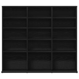 Berkfield Home CD Cabinet Black Oak 100x23x89.5 cm Engineered Wood - thumbnail 5