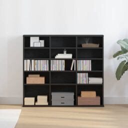Berkfield Home CD Cabinet Black Oak 100x23x89.5 cm Engineered Wood