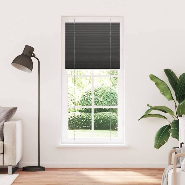 Berkfield Home Pleated Blind Black 100x200 cm Fabric Width 99.4 cm Polyester - image 1