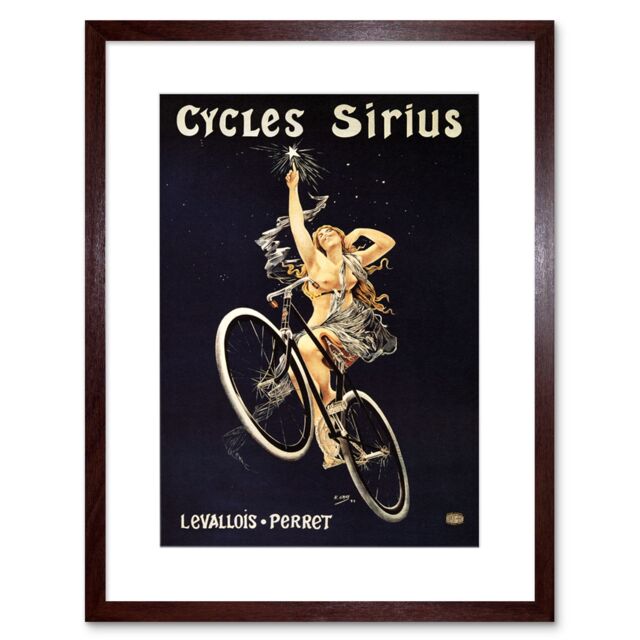 "Artery8 Wall Art Print Sirius Cycles France Vintage Artwork Framed 9X7 Inch in Brown - Size: W7"" x H9""" - image 1