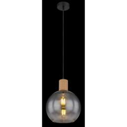 Netlighting Moitas Dome Pendant Ceiling Light Matt Black Smoke Glass Shade 1x E27 - thumbnail 4