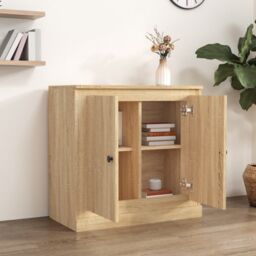 Berkfield Home Sideboard Sonoma Oak 70x35.5x67.5 cm Engineered Wood in Brown - thumbnail 3