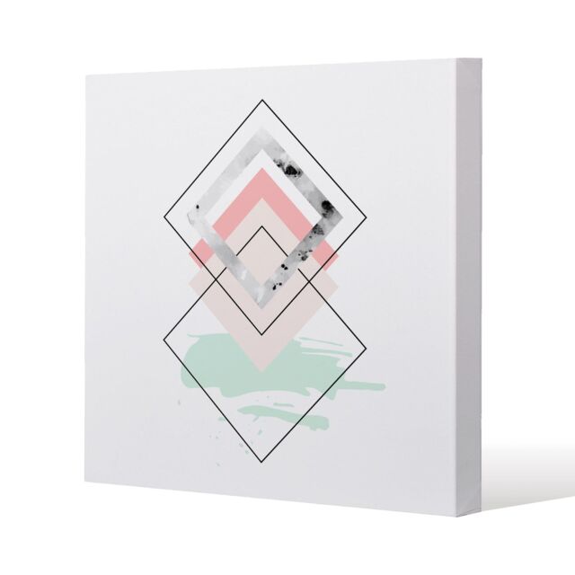 Benjamin Tate Design Geometric Overlays Slim Style Canvas Print 30x30cm in Natural - Size: 30x30 cm - image 1