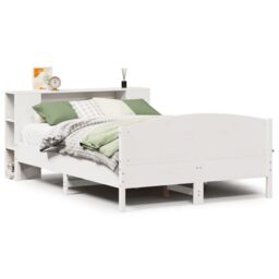 Berkfield Home Bookcase Bed without Mattress White 135x190cm Solid Wood Pine - Size: 135x190 cm - thumbnail 2