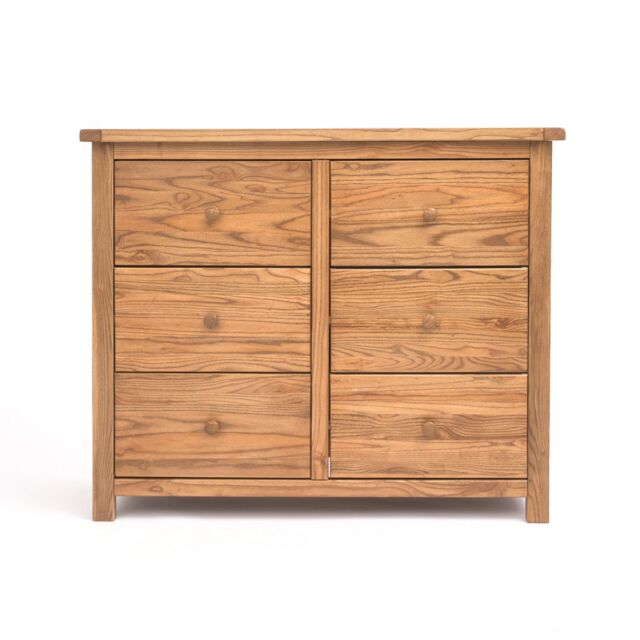 Cabinet Bits Trivento 6 Drawer Chest of Drawers Wood Knob in Natural - image 1