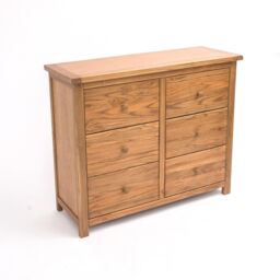 Cabinet Bits Trivento 6 Drawer Chest of Drawers Wood Knob in Natural - thumbnail 3
