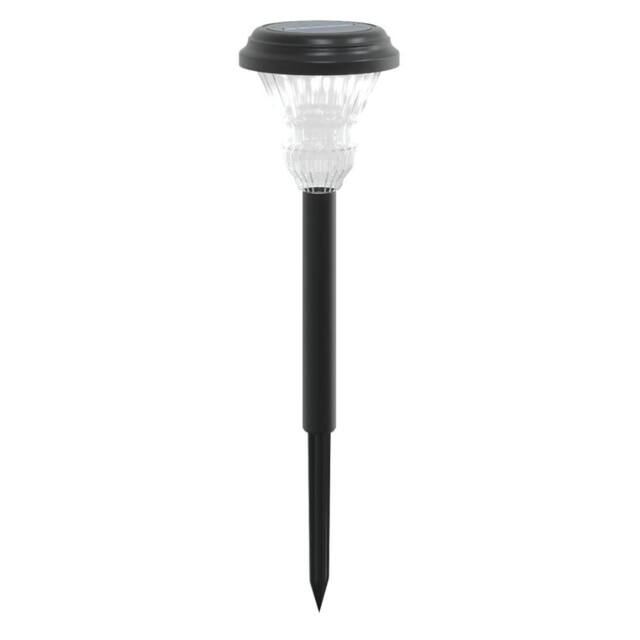 Berkfield Home Solar Pathway Lights with Ground Spikes 12 pcs White in Black - image 1