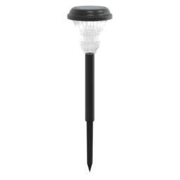 Berkfield Home Solar Pathway Lights with Ground Spikes 12 pcs White in Black - thumbnail 1