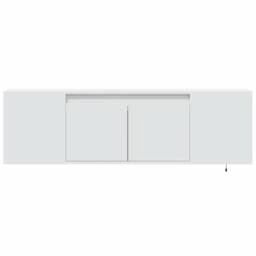 Berkfield Home TV Wall Cabinet with LED Lights White 135x31x39.5 cm - thumbnail 6