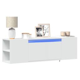 Berkfield Home TV Wall Cabinet with LED Lights White 135x31x39.5 cm - thumbnail 2