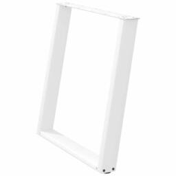 Berkfield Home vidXL Dining Table Legs U-Shaped 2 pcs White 80x(72-73) cm Steel - thumbnail 4