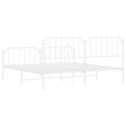 Berkfield Home Metal Bed Frame with Headboard & Footboard White 193x203 cm - thumbnail 8
