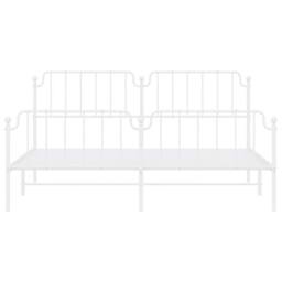 Berkfield Home Metal Bed Frame with Headboard & Footboard White 193x203 cm - thumbnail 6