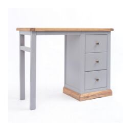 Cabinet Bits Biccari 3 Drawer Desk - Dressing Table Brass Knob in Grey - thumbnail 2