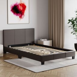 Home Discount Vida Designs Lisbon Small Double Faux Leather Bed Frame UKFR Fabric in Brown - thumbnail 8