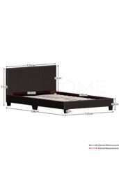 Home Discount Vida Designs Lisbon Small Double Faux Leather Bed Frame UKFR Fabric in Brown - thumbnail 2