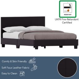 Home Discount Vida Designs Lisbon Small Double Faux Leather Bed Frame UKFR Fabric in Brown - thumbnail 5