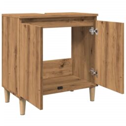 Berkfield Home Sink Cabinet Artisan Oak 58x33x60 cm Engineered Wood in Brown - Size: 58 x 33 x 60 cm - thumbnail 5
