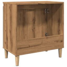 Berkfield Home Sink Cabinet Artisan Oak 58x33x60 cm Engineered Wood in Brown - Size: 58 x 33 x 60 cm - thumbnail 7