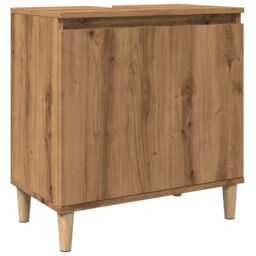 Berkfield Home Sink Cabinet Artisan Oak 58x33x60 cm Engineered Wood in Brown - Size: 58 x 33 x 60 cm - thumbnail 2