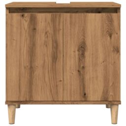 Berkfield Home Sink Cabinet Artisan Oak 58x33x60 cm Engineered Wood in Brown - Size: 58 x 33 x 60 cm - thumbnail 4