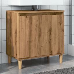 Berkfield Home Sink Cabinet Artisan Oak 58x33x60 cm Engineered Wood in Brown - Size: 58 x 33 x 60 cm - thumbnail 1